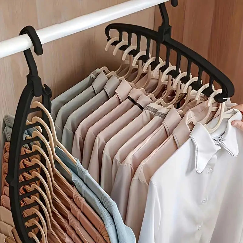 Folding Multi-Hole Clothes Hanger - Space Saving Wardrobe Organizer