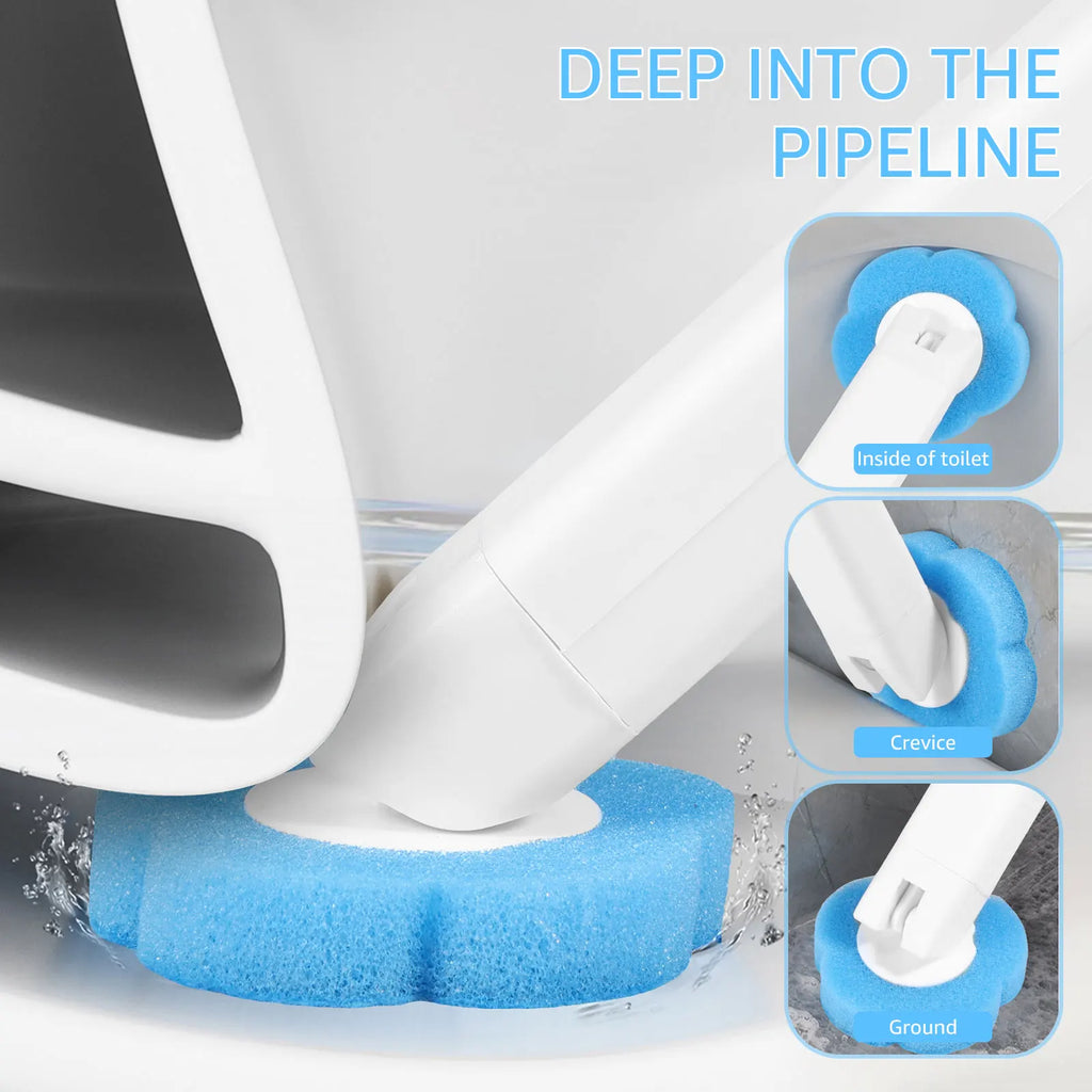 AuraVibe Hygienic Disposable Toilet Brush System with Replaceable Cleaning Heads