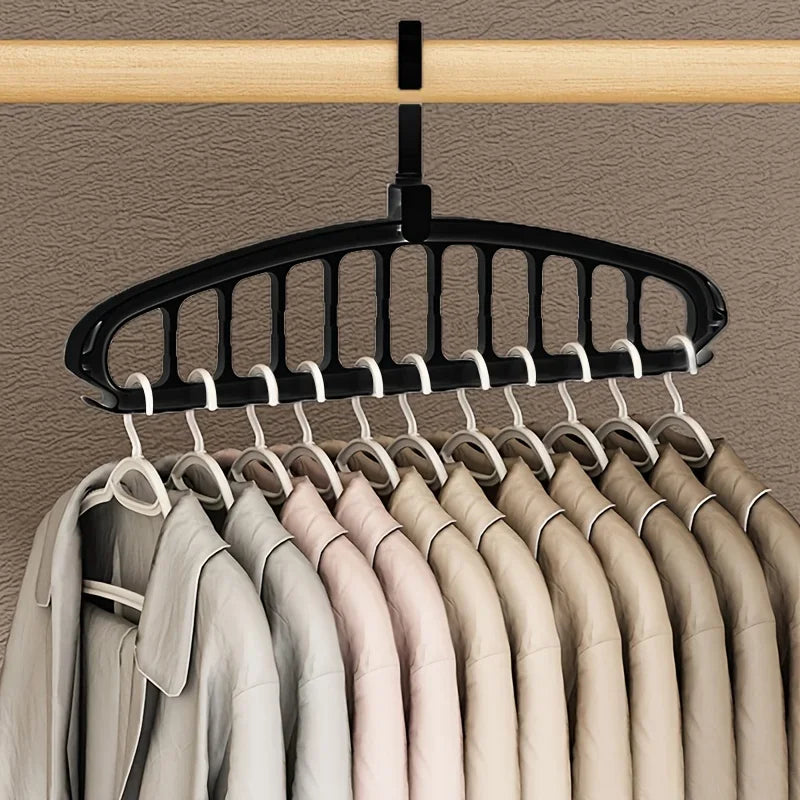 Folding Multi-Hole Clothes Hanger - Space Saving Wardrobe Organizer