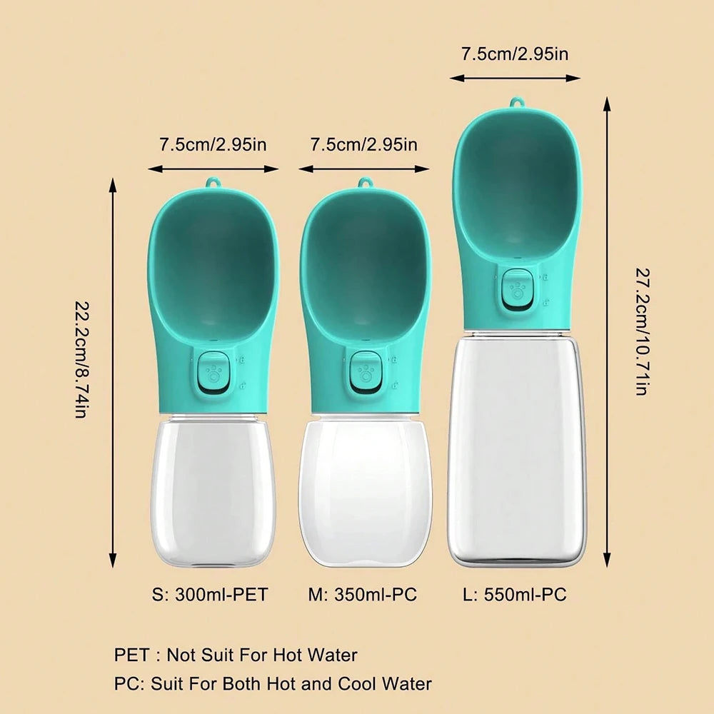 AuraVibe Portable Pet Water Bottle – Leak-Proof Travel Dispenser for Dogs & Cats