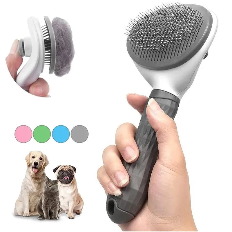 AuraVibe Self-Cleaning Pet Grooming Brush – Effortless Fur Removal