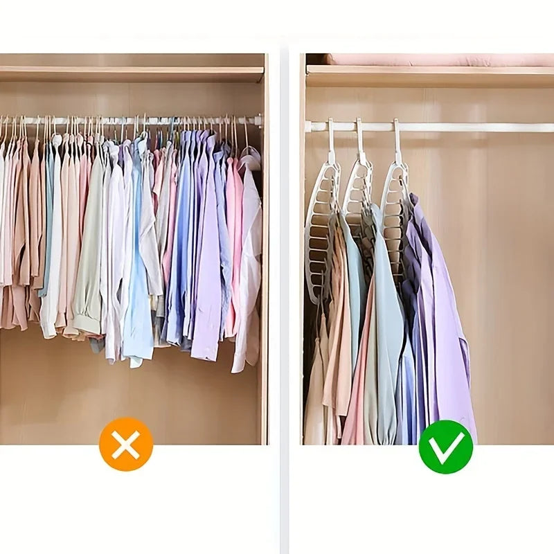 Folding Multi-Hole Clothes Hanger - Space Saving Wardrobe Organizer