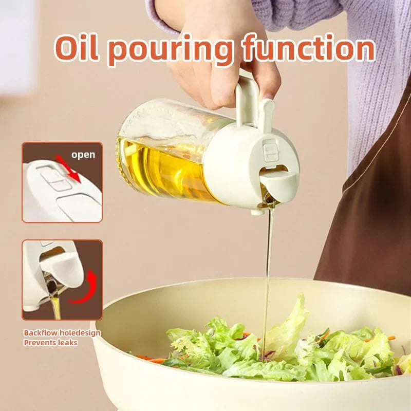 2-in-1 Kitchen Oil Sprayer and Dispenser Bottle