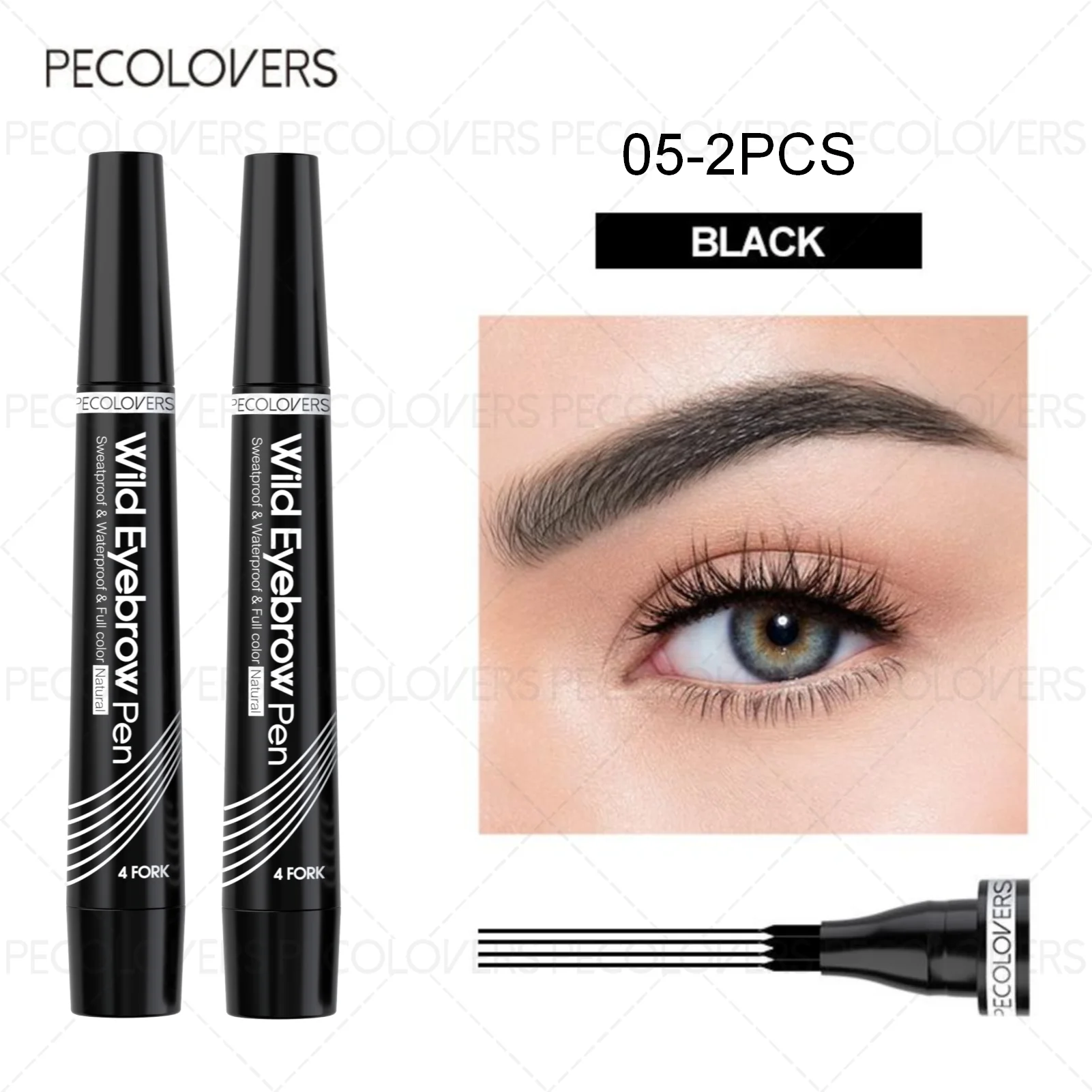 4-Tip Waterproof Eyebrow Tattoo Pen – Long-Lasting Natural Microblading Effect