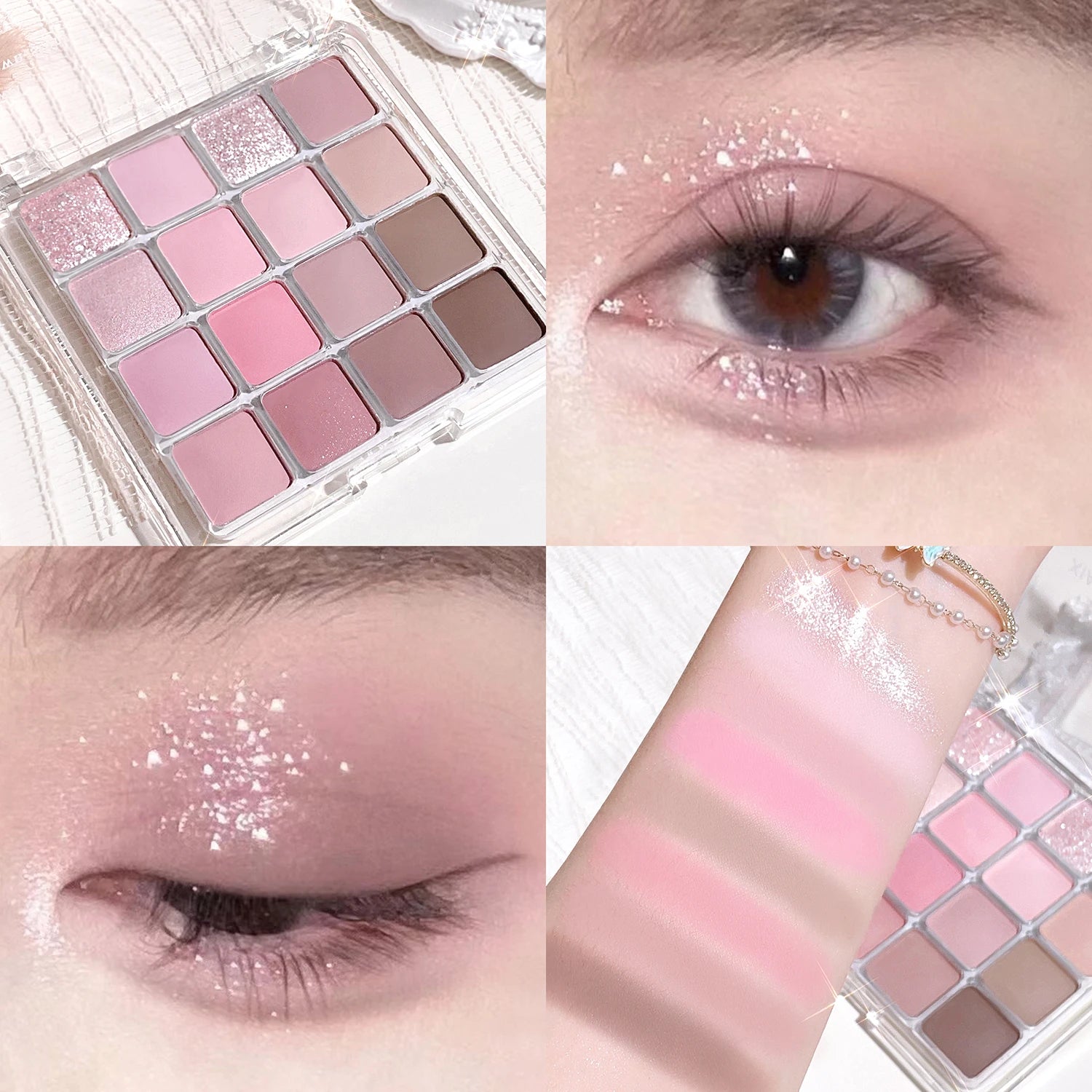 16-Color Sunset Magic Eyeshadow Palette – Pearlescent & Matte Earth Tones