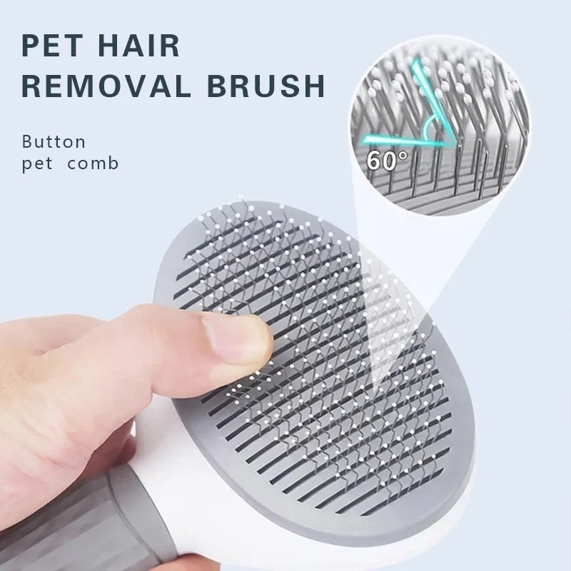 AuraVibe Self-Cleaning Pet Grooming Brush – Effortless Fur Removal