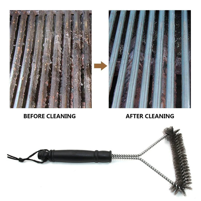 Premium Stainless Steel BBQ Grill Cleaning Brush – Durable Grill Accessory