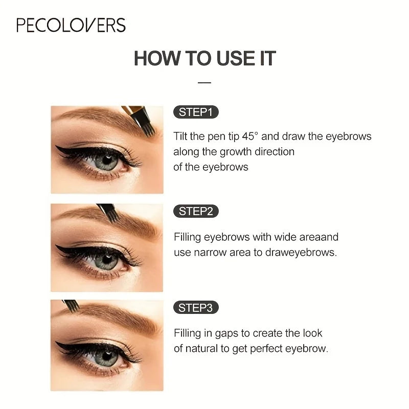 4-Tip Waterproof Eyebrow Tattoo Pen – Long-Lasting Natural Microblading Effect