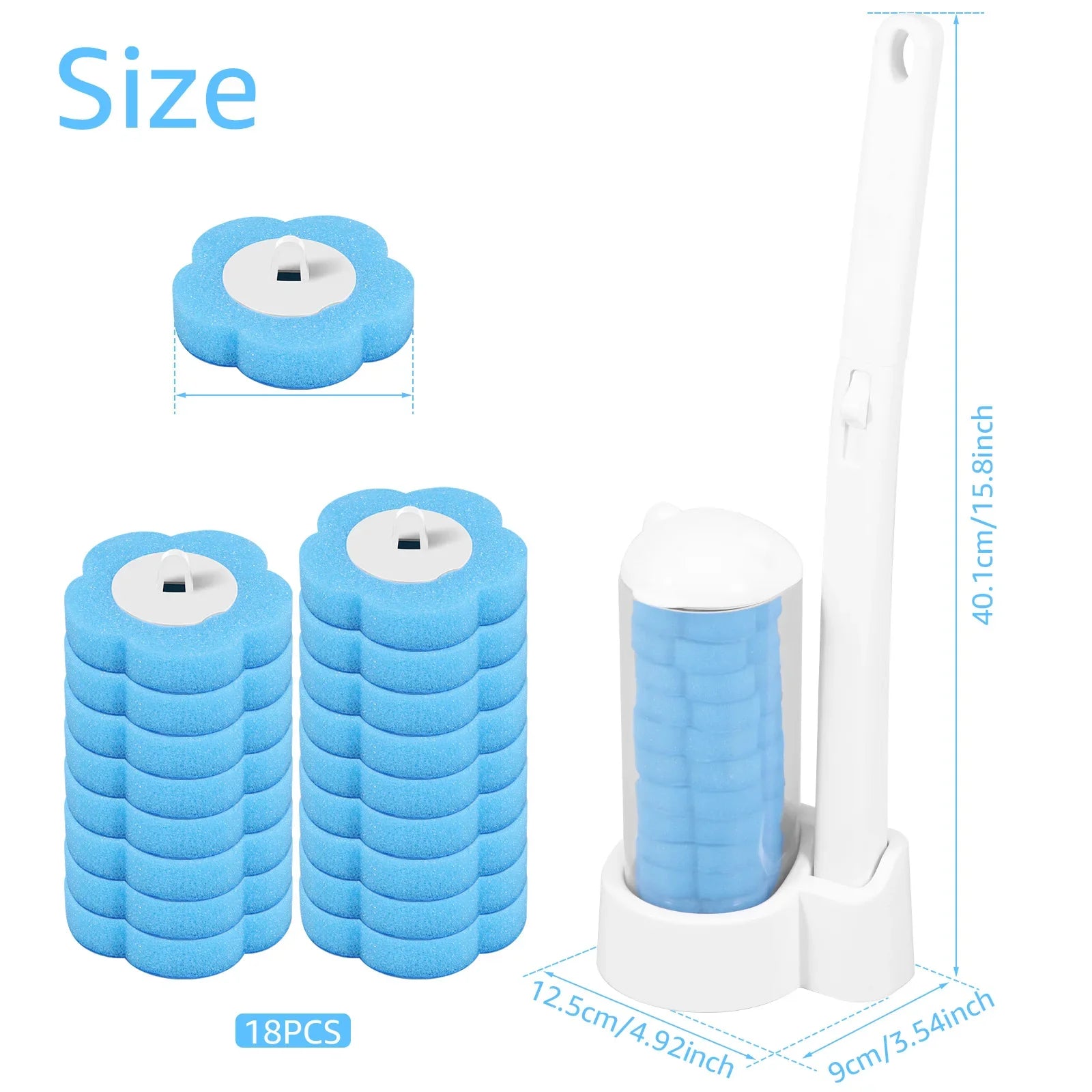 AuraVibe Hygienic Disposable Toilet Brush System with Replaceable Cleaning Heads