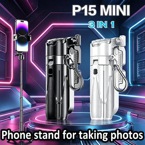 360° Rotating Wireless Bluetooth Mini Tripod & Selfie Stick – One-Touch Remote
