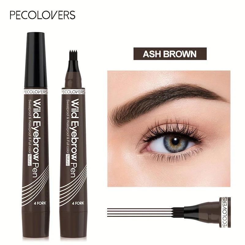 4-Tip Waterproof Eyebrow Tattoo Pen – Long-Lasting Natural Microblading Effect