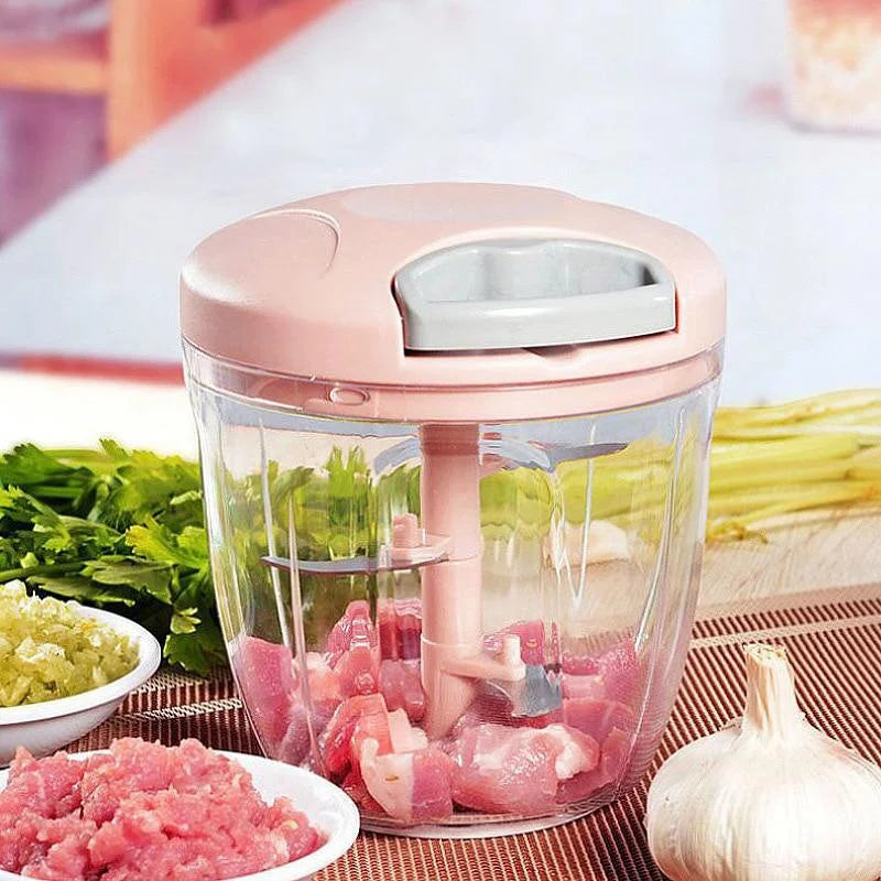 Manual Vegetable & Meat Chopper – Portable Garlic Press & Food Processor