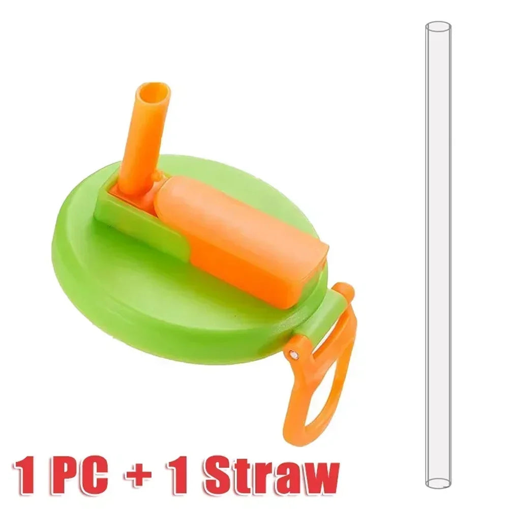 Reusable Silicone Soda Can Lid with Straw - Leak-Proof Beverage Cover