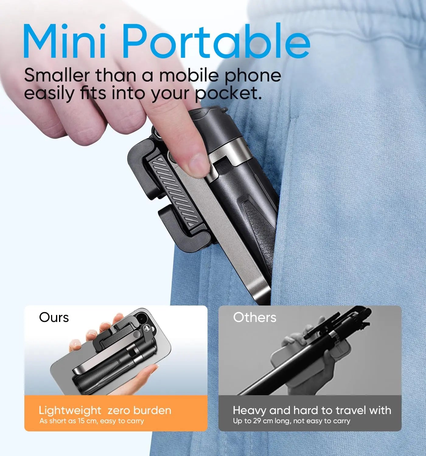 360° Rotating Wireless Bluetooth Mini Tripod & Selfie Stick – One-Touch Remote