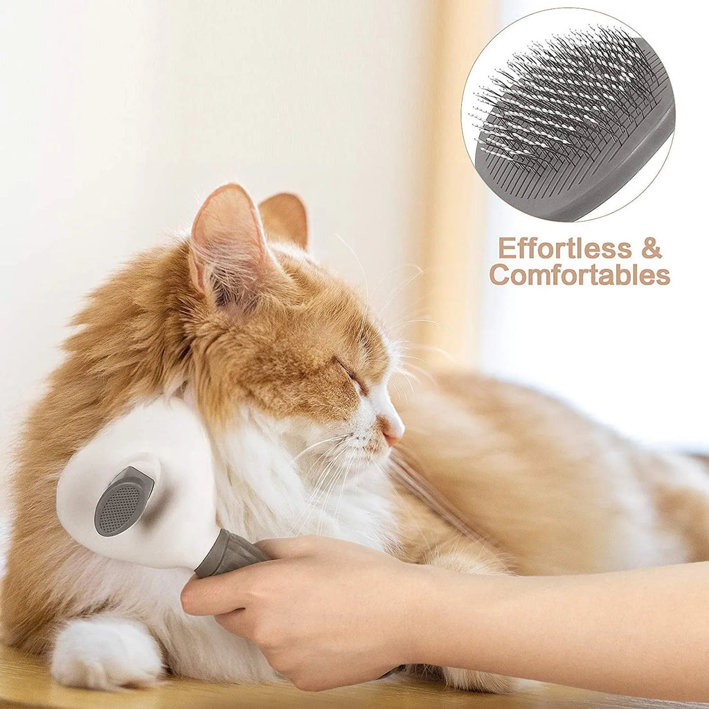 AuraVibe Self-Cleaning Pet Grooming Brush – Effortless Fur Removal