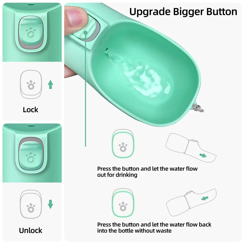 AuraVibe Portable Pet Water Bottle – Leak-Proof Travel Dispenser for Dogs & Cats