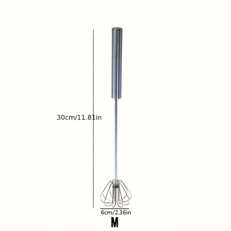 Semi - Automatic Stainless Steel Whisk - Effortless Mixing for Kitchen Baking