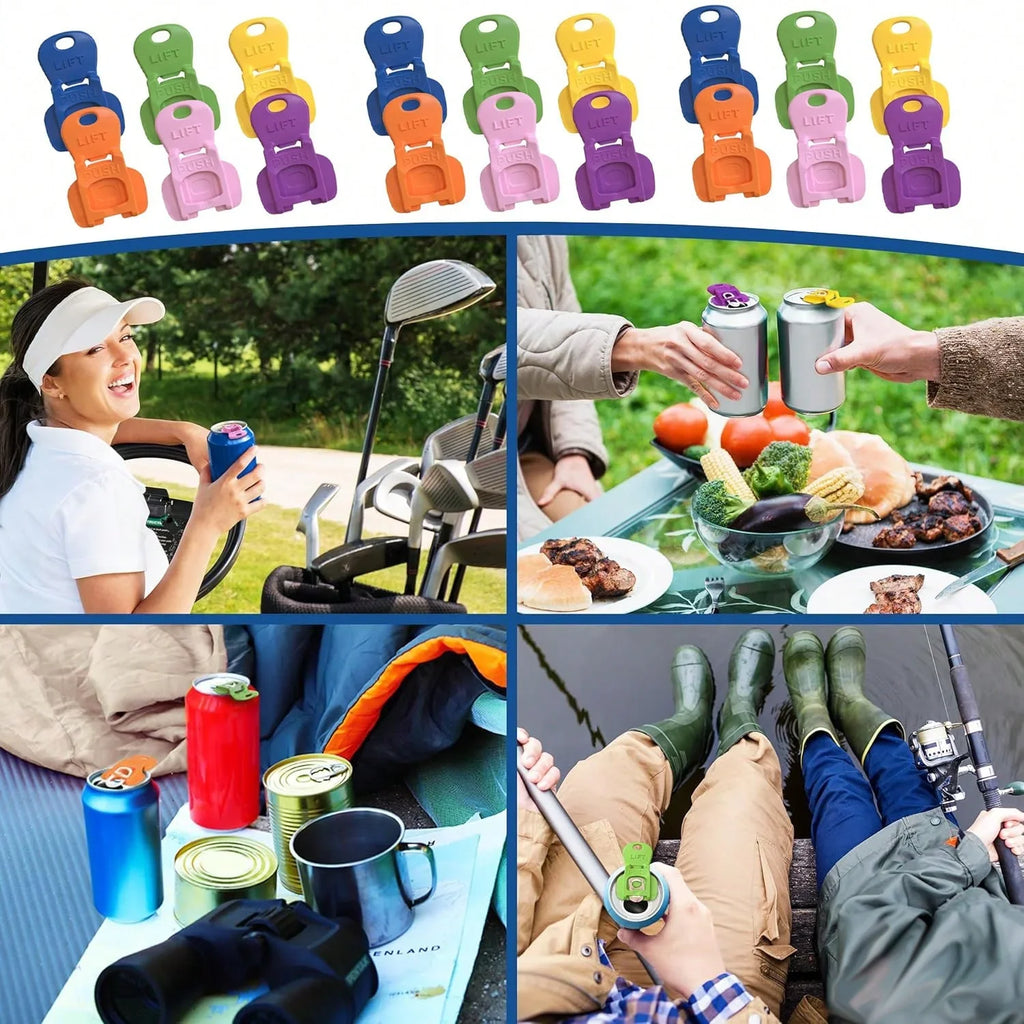 Easy-Open Beverage Can Opener & Protective Cover – Multi-Color Set