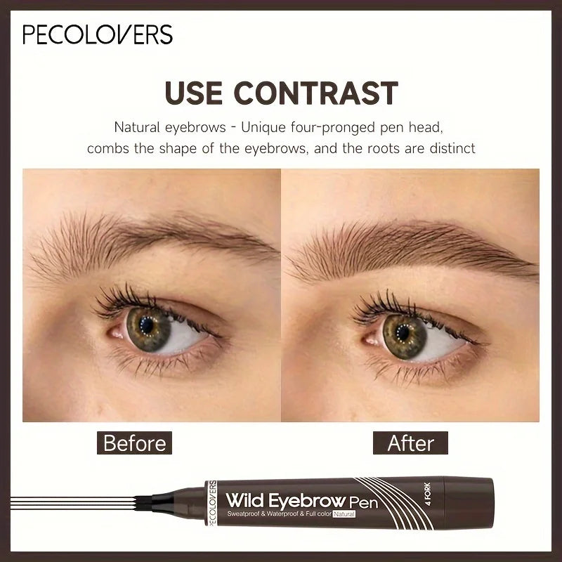 4-Tip Waterproof Eyebrow Tattoo Pen – Long-Lasting Natural Microblading Effect