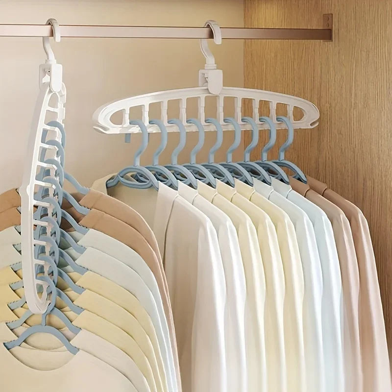 Folding Multi-Hole Clothes Hanger - Space Saving Wardrobe Organizer