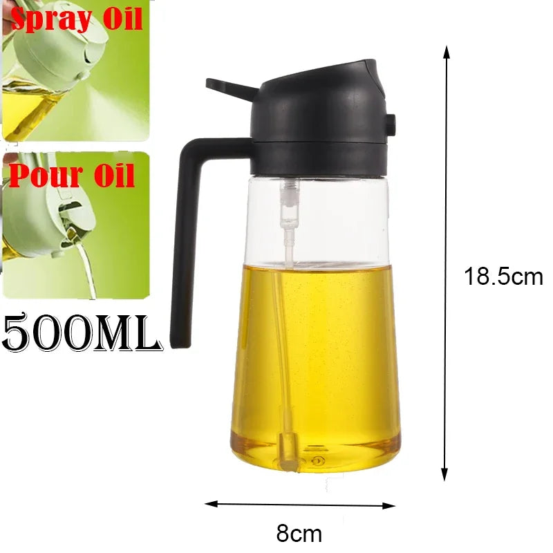2-in-1 Kitchen Oil Sprayer and Dispenser Bottle