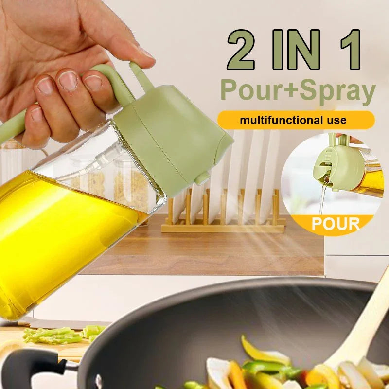 2-in-1 Kitchen Oil Sprayer and Dispenser Bottle