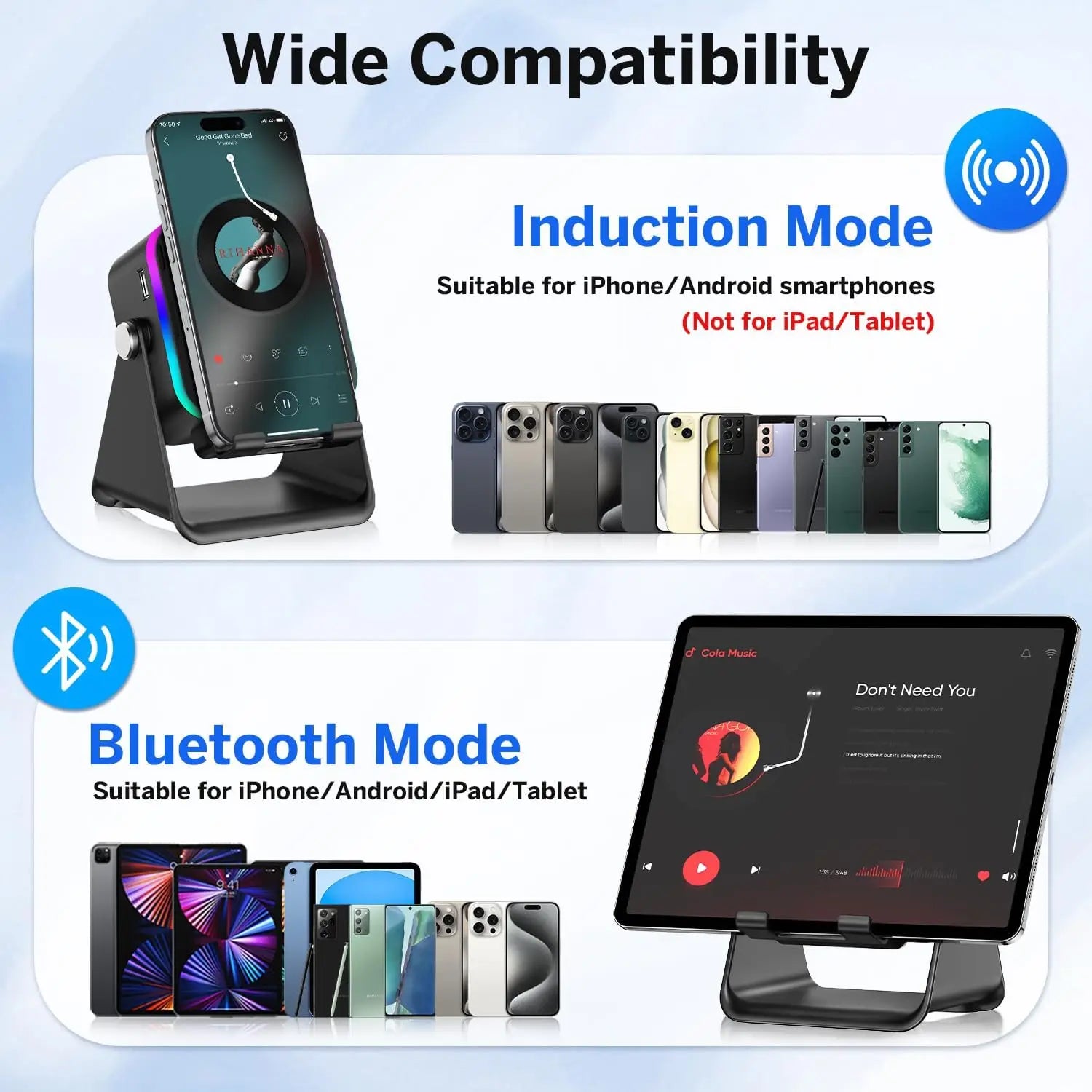 5-in-1 Upgraded Wireless Induction Speaker & Holder