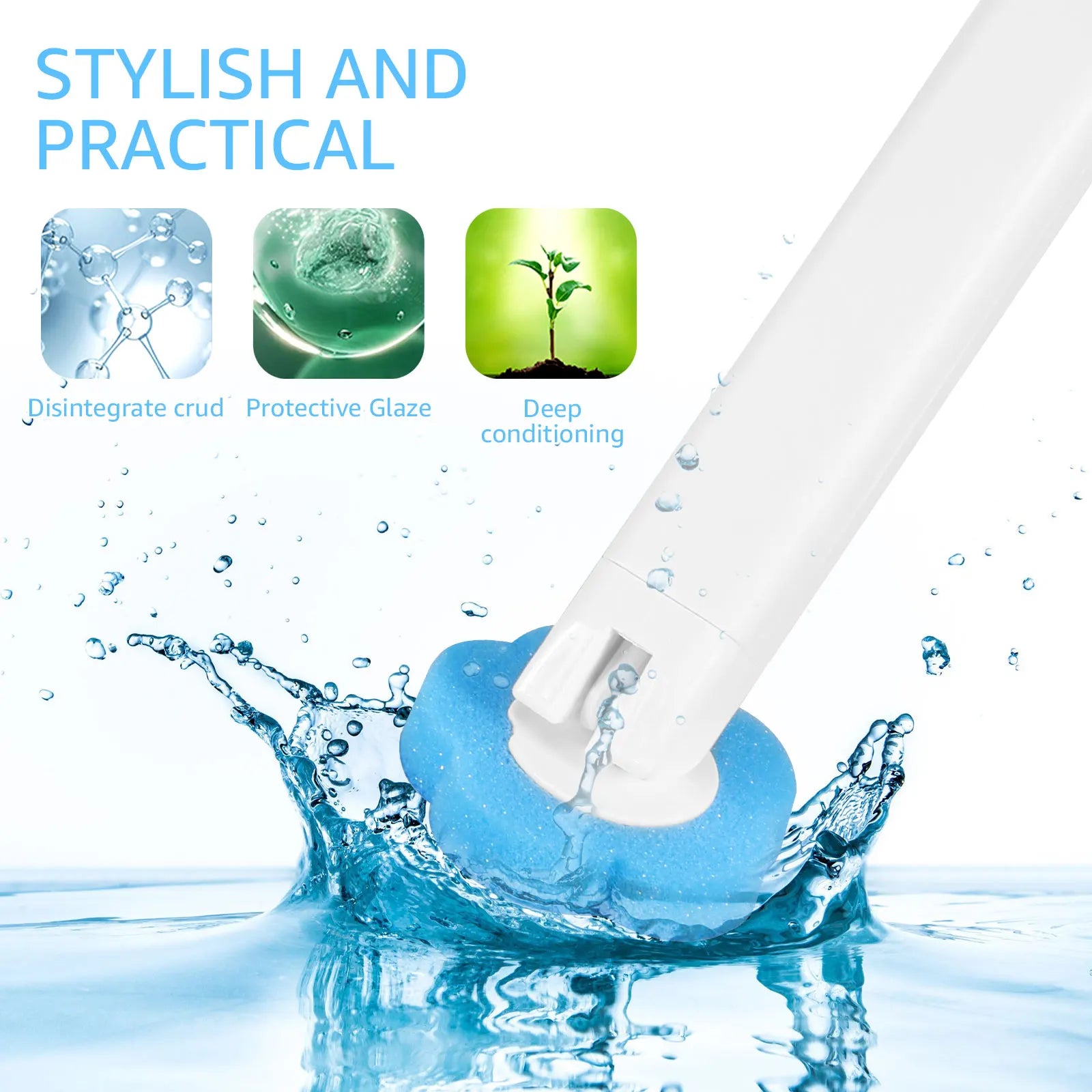 AuraVibe Hygienic Disposable Toilet Brush System with Replaceable Cleaning Heads