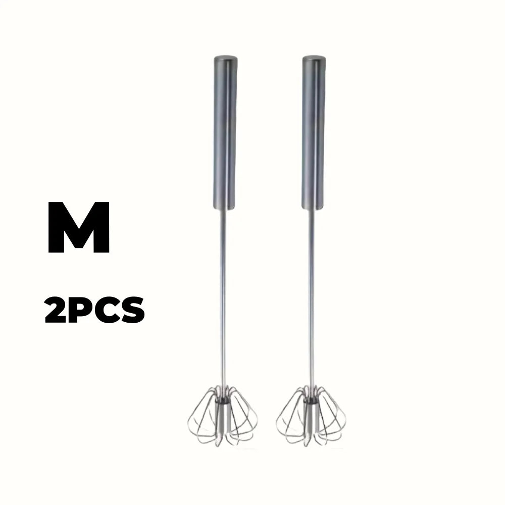 Semi - Automatic Stainless Steel Whisk - Effortless Mixing for Kitchen Baking