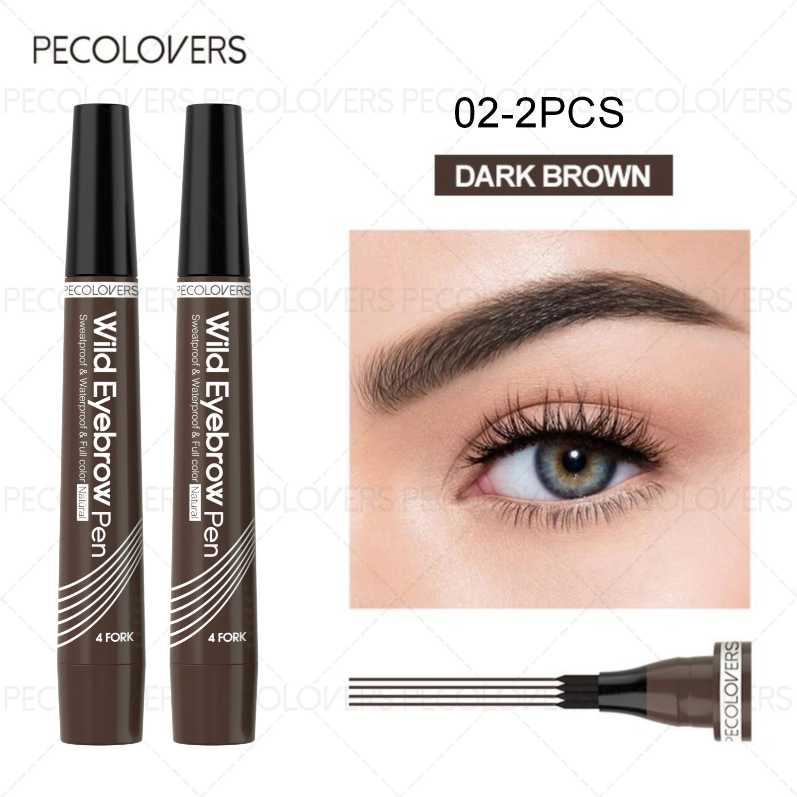 4-Tip Waterproof Eyebrow Tattoo Pen – Long-Lasting Natural Microblading Effect