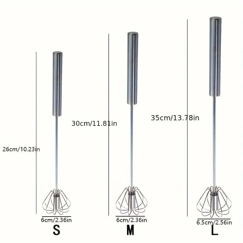 Semi - Automatic Stainless Steel Whisk - Effortless Mixing for Kitchen Baking