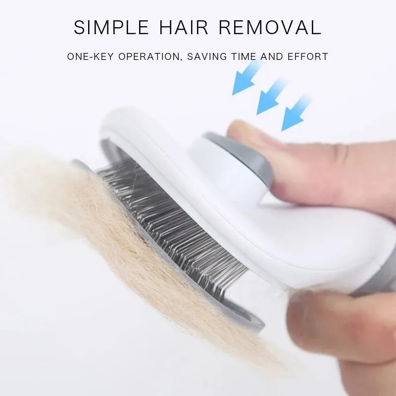 AuraVibe Self-Cleaning Pet Grooming Brush – Effortless Fur Removal
