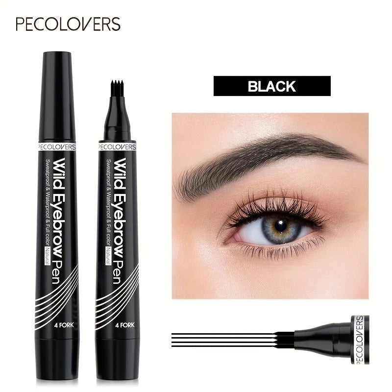 4-Tip Waterproof Eyebrow Tattoo Pen – Long-Lasting Natural Microblading Effect