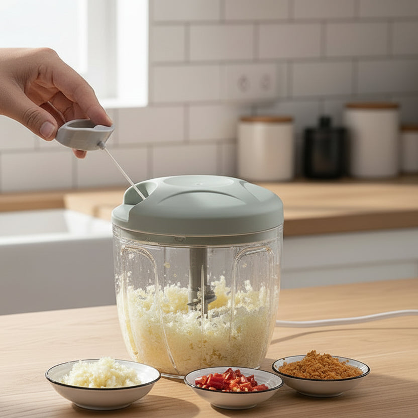 Manual Vegetable & Meat Chopper – Portable Garlic Press & Food Processor