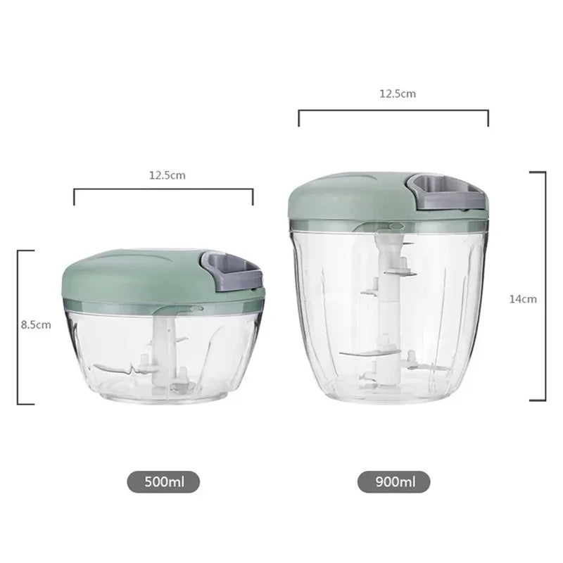 Manual Vegetable & Meat Chopper – Portable Garlic Press & Food Processor