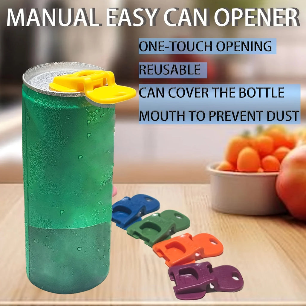 Easy-Open Beverage Can Opener & Protective Cover – Multi-Color Set