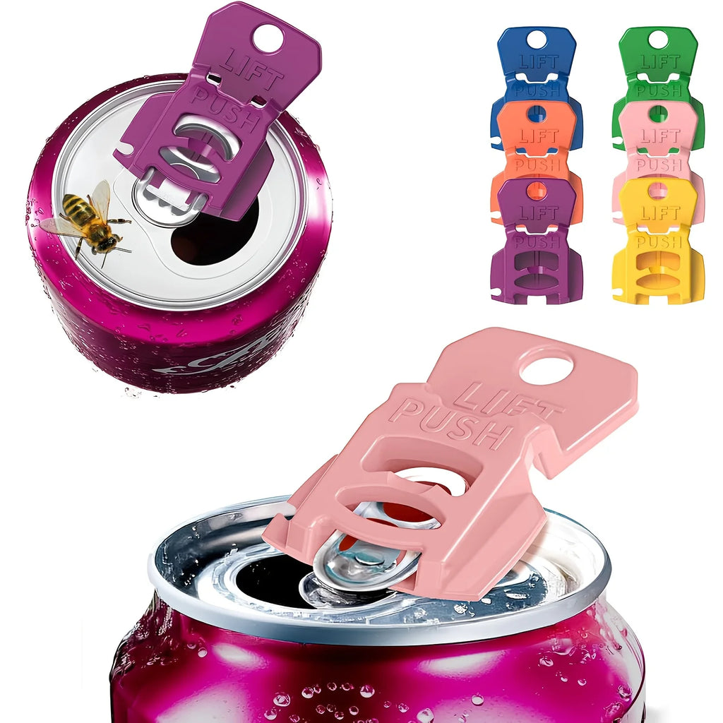 Easy-Open Beverage Can Opener & Protective Cover – Multi-Color Set