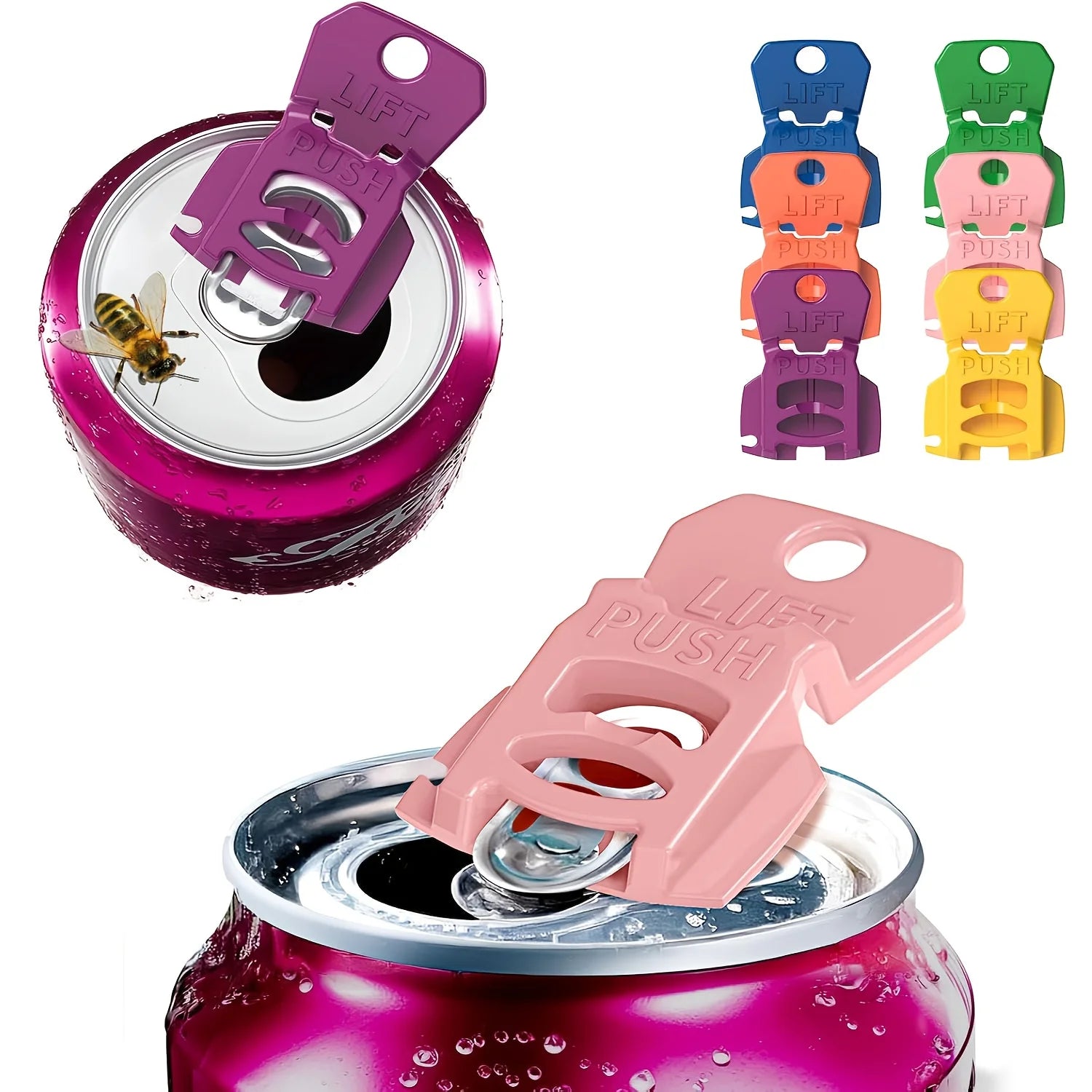 Easy-Open Beverage Can Opener & Protective Cover – Multi-Color Set