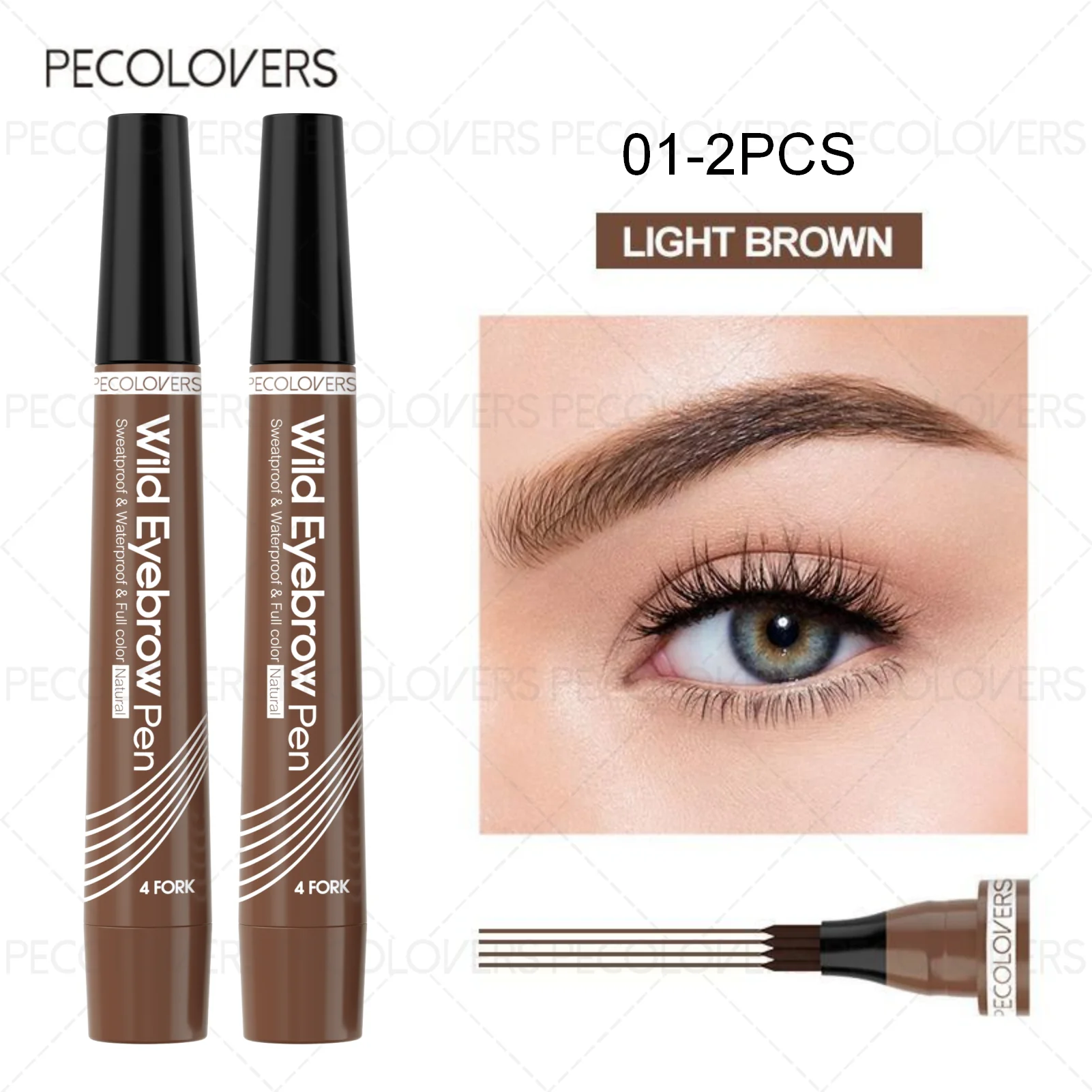 4-Tip Waterproof Eyebrow Tattoo Pen – Long-Lasting Natural Microblading Effect