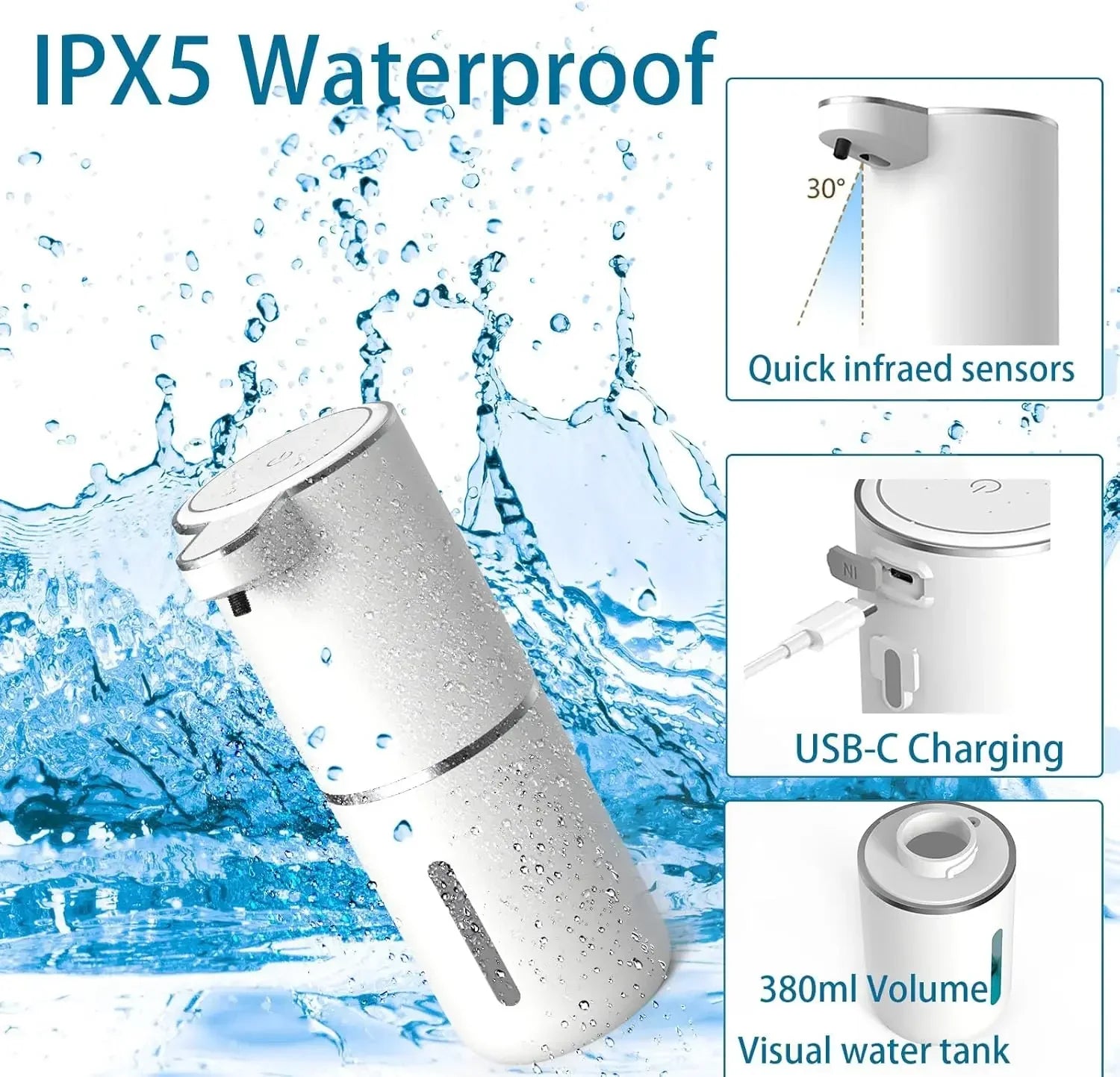 ModernTouch: Premium Automatic Soap Dispenser – Rechargeable & Touchless
