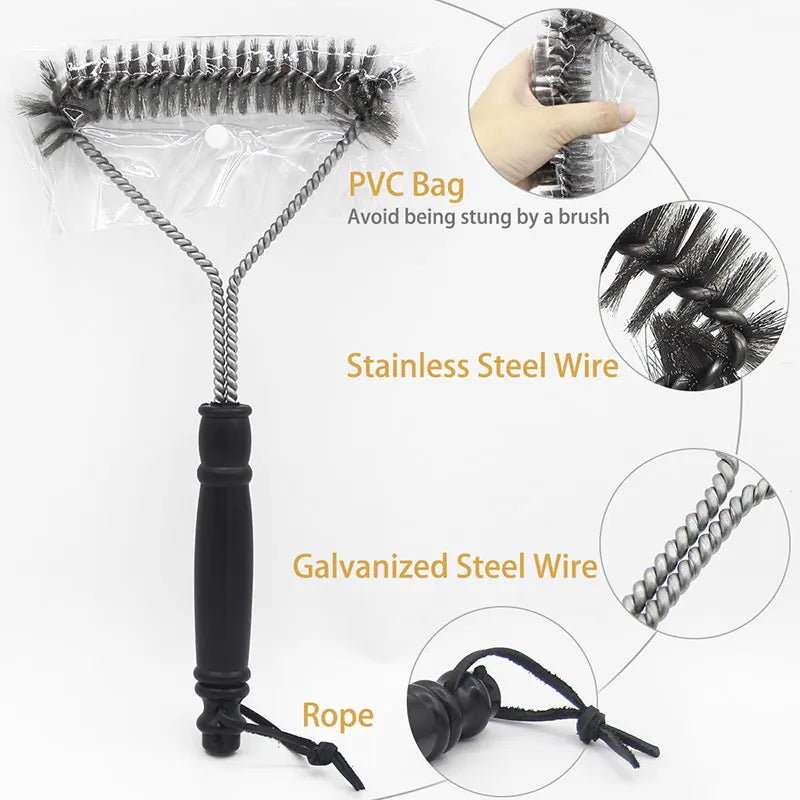 Premium Stainless Steel BBQ Grill Cleaning Brush – Durable Grill Accessory