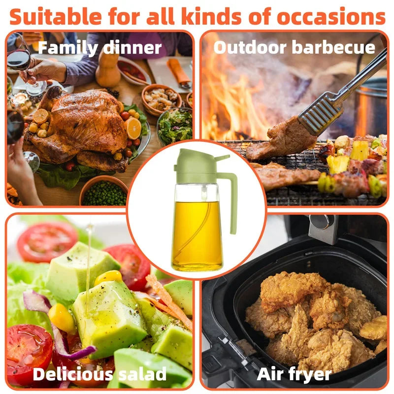 2-in-1 Kitchen Oil Sprayer and Dispenser Bottle