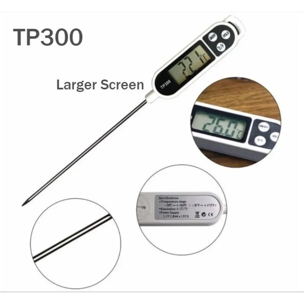 Digital Kitchen Food Thermometer – Precise Cooking Probe for Meat, Oil & BBQ