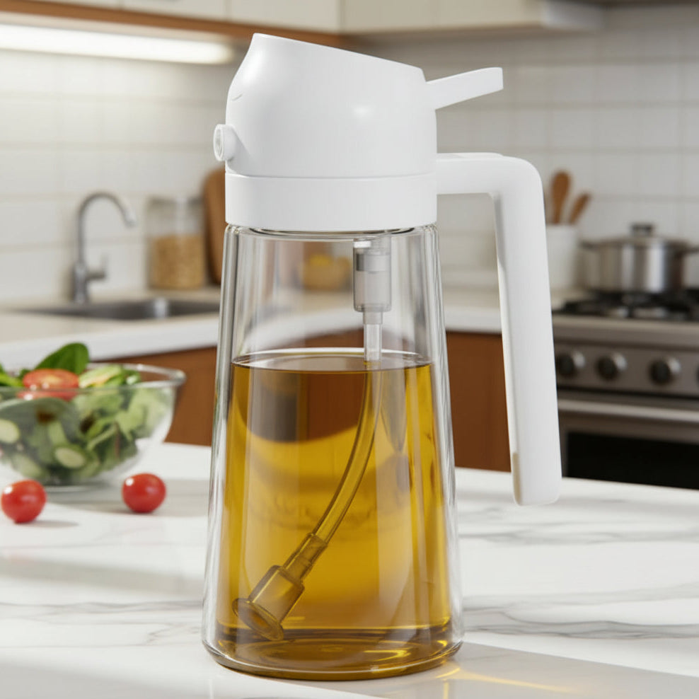 2-in-1 Kitchen Oil Sprayer and Dispenser Bottle