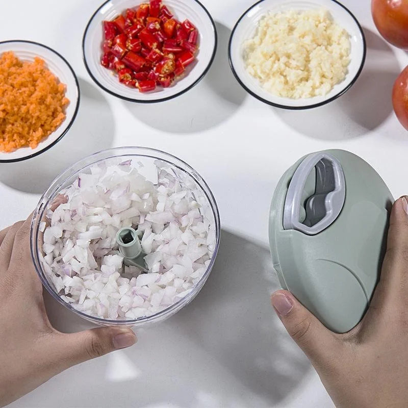 Manual Vegetable & Meat Chopper – Portable Garlic Press & Food Processor