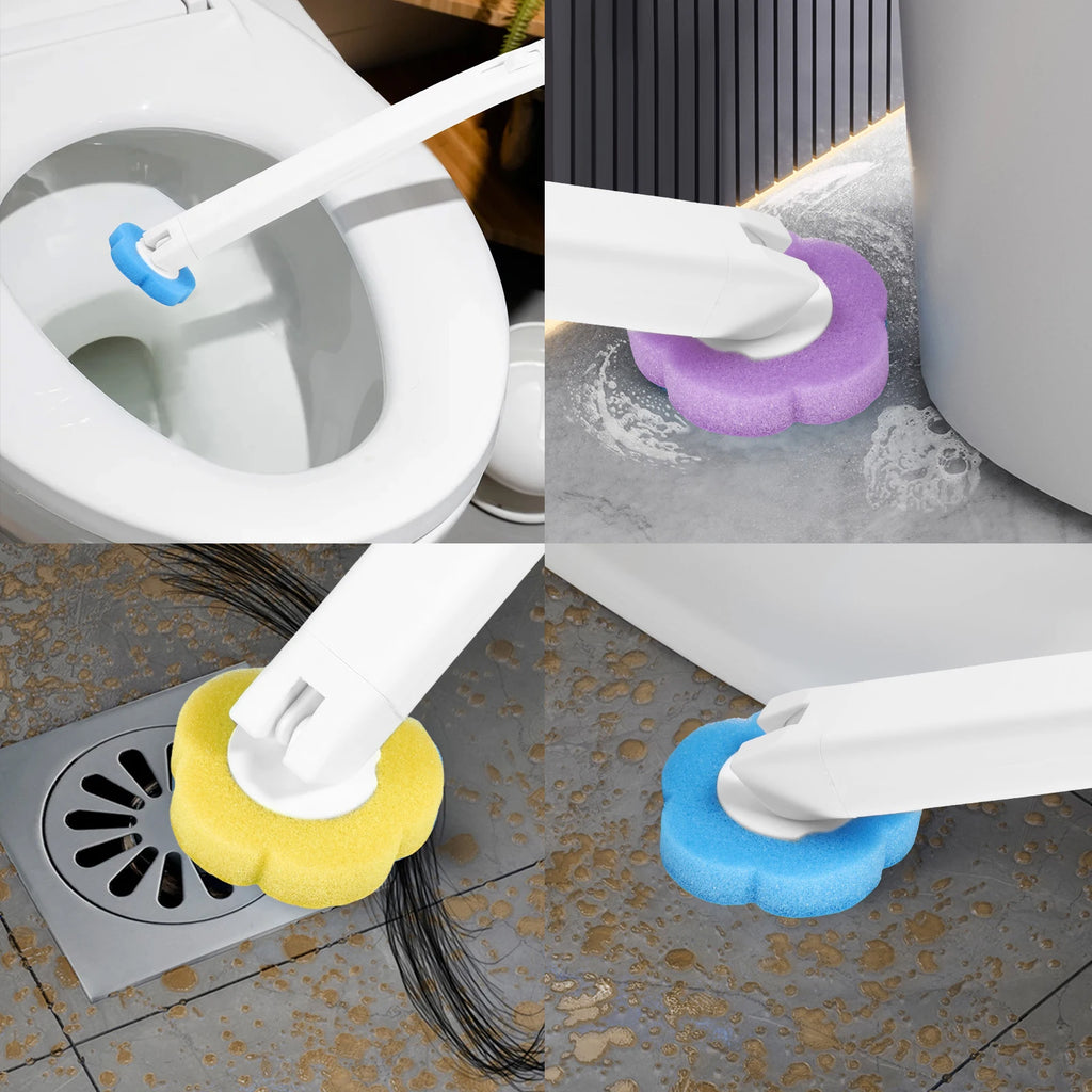 AuraVibe Hygienic Disposable Toilet Brush System with Replaceable Cleaning Heads