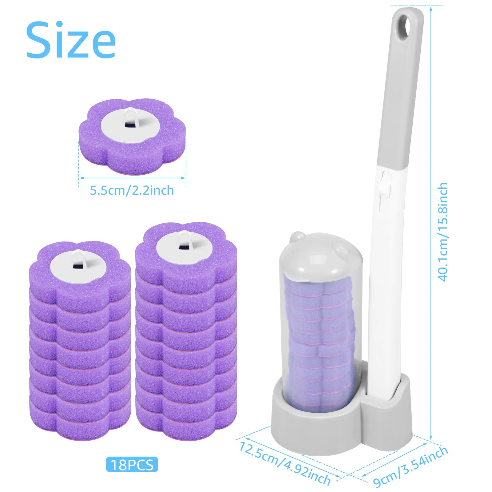 AuraVibe Hygienic Disposable Toilet Brush System with Replaceable Cleaning Heads