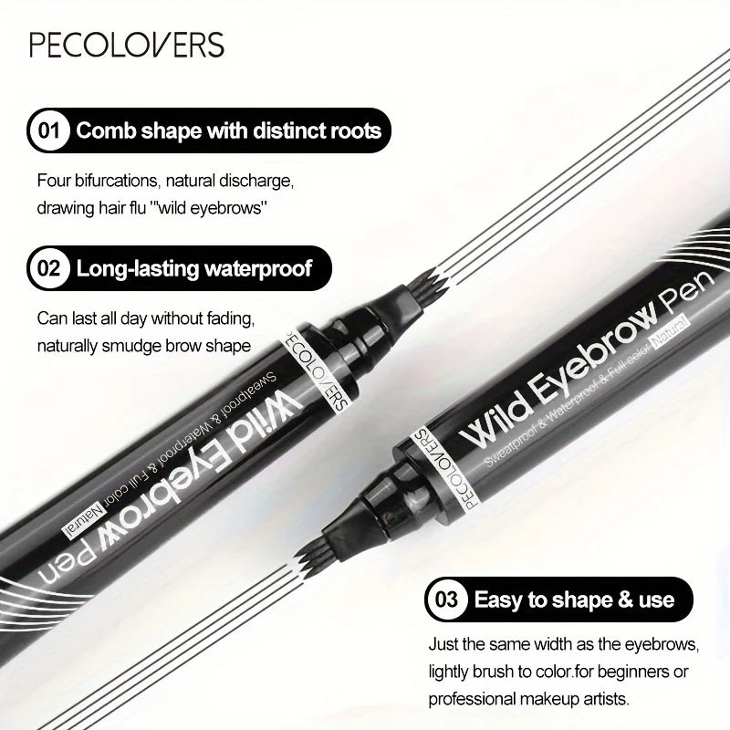 4-Tip Waterproof Eyebrow Tattoo Pen – Long-Lasting Natural Microblading Effect