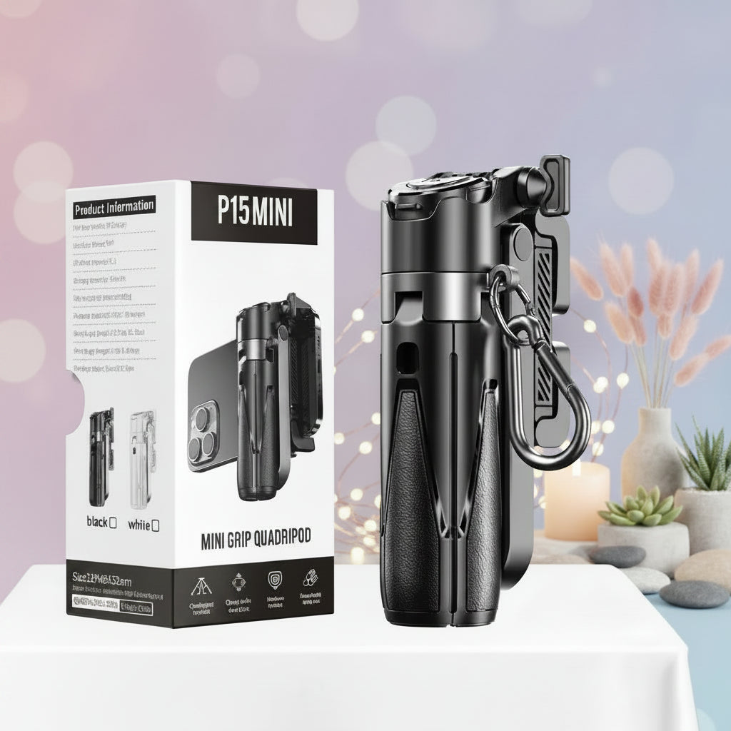 360° Rotating Wireless Bluetooth Mini Tripod & Selfie Stick – One-Touch Remote