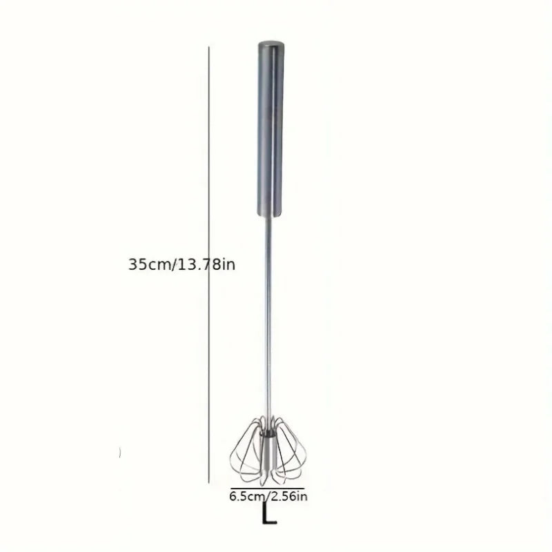 Semi - Automatic Stainless Steel Whisk - Effortless Mixing for Kitchen Baking